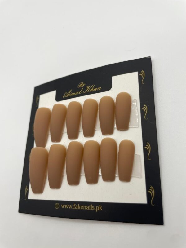 Nude Brown Long Nails