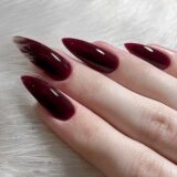 Deep wine red press-on nails